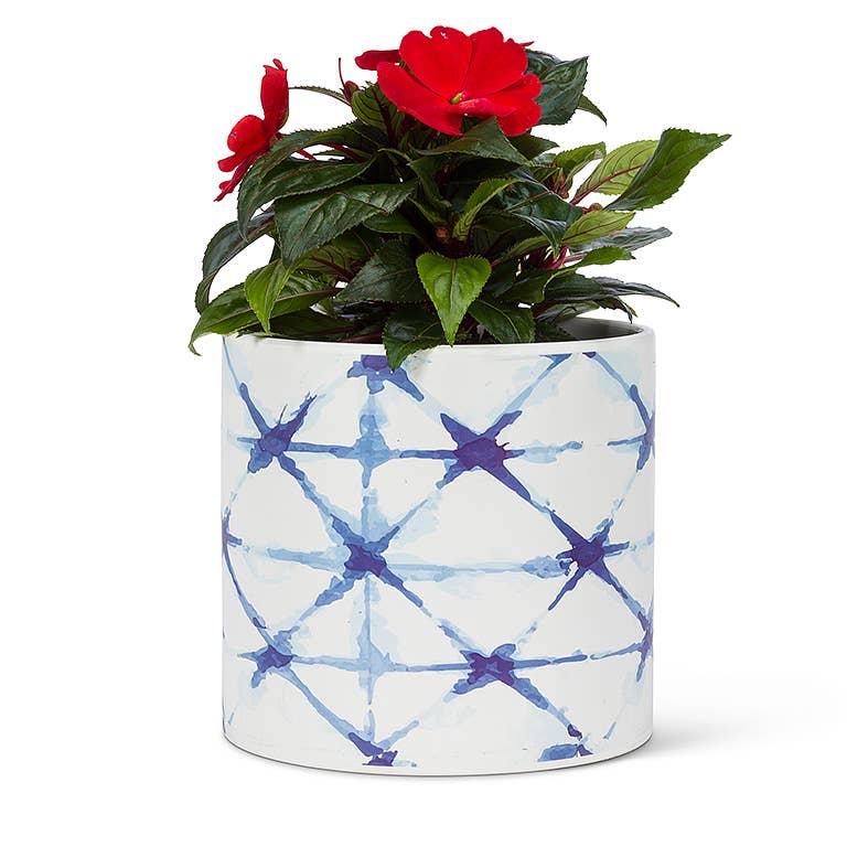 Blue Tie Dye Planter