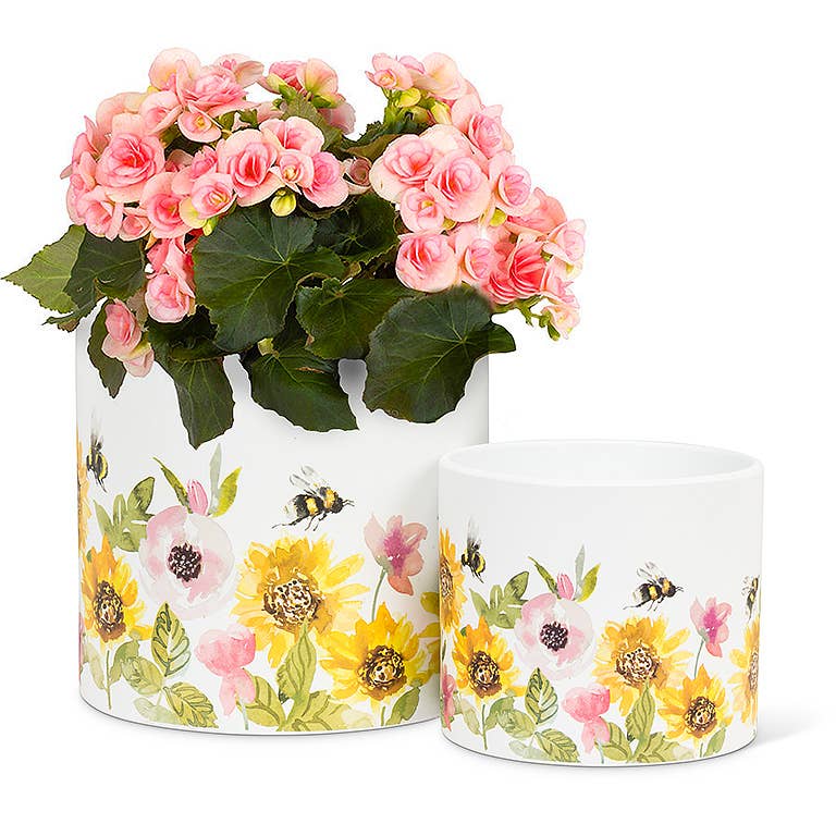 Sunflowers & Bees Planter:small