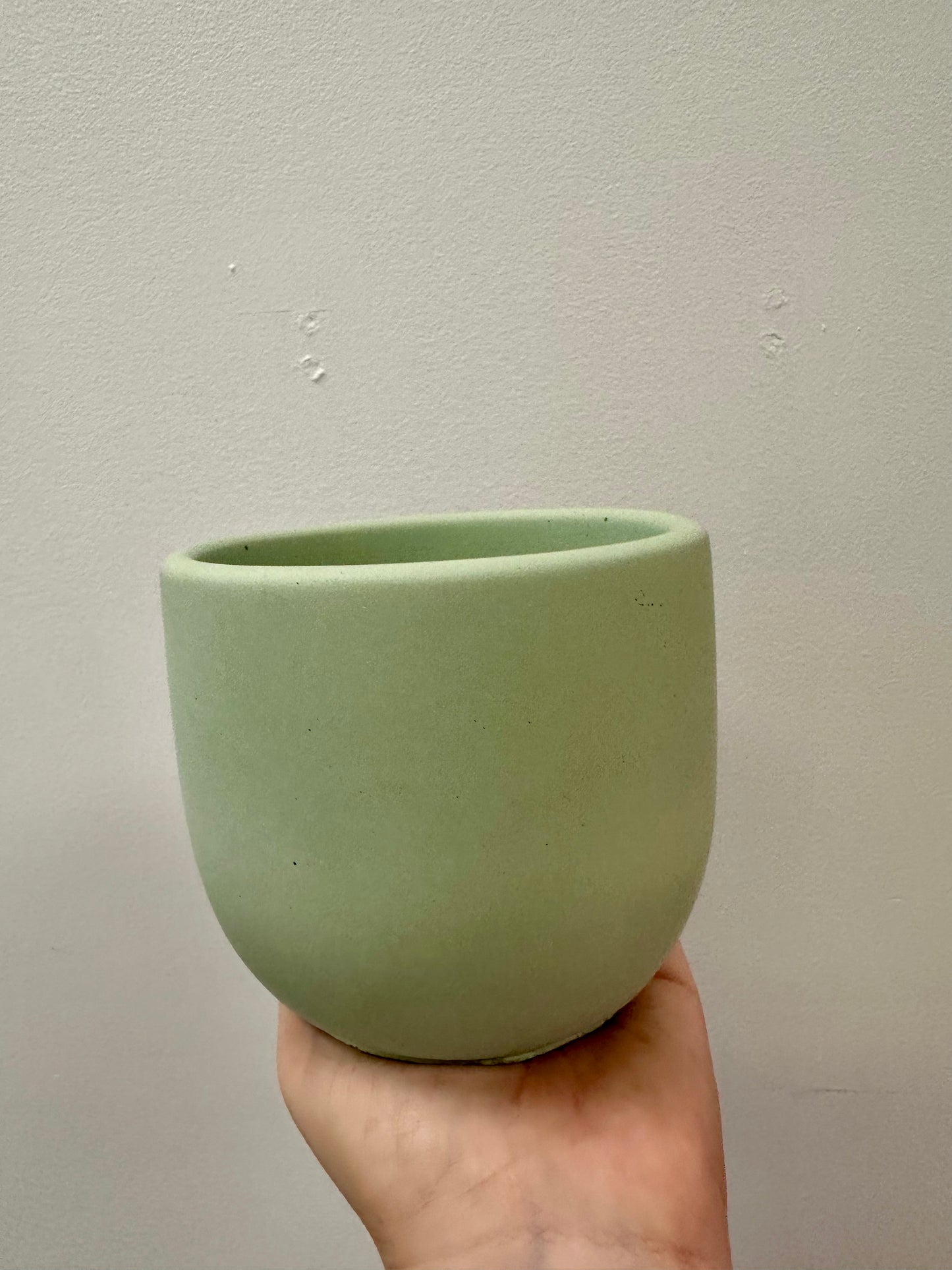 Green Mint Concrete Planter 4in