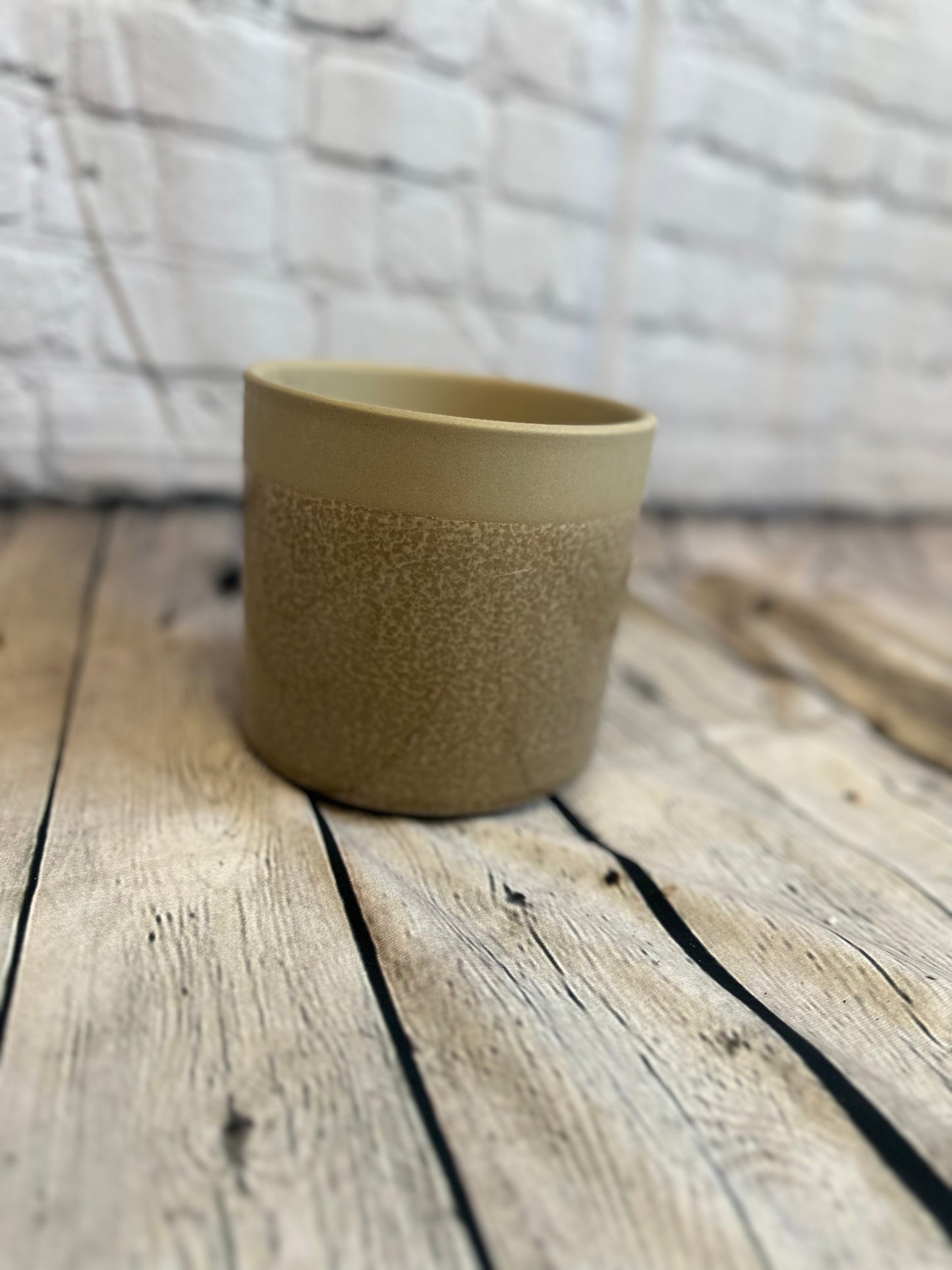 Beige Ceramic Pot 6in