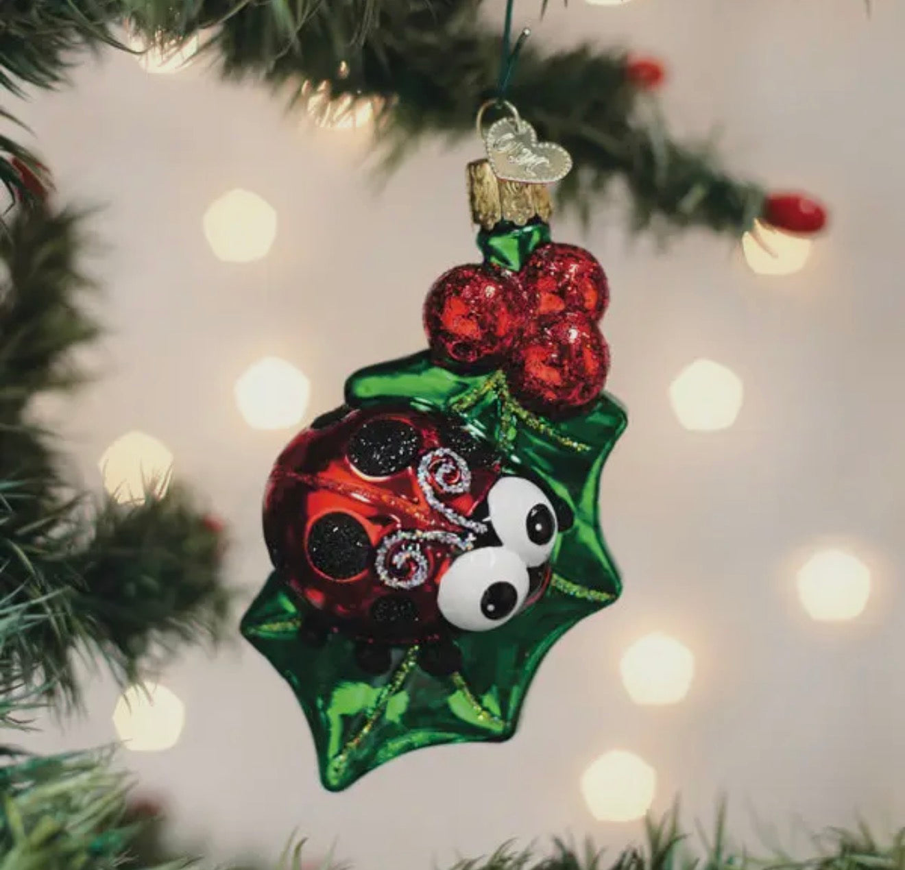 Holly Ladybug Ornament