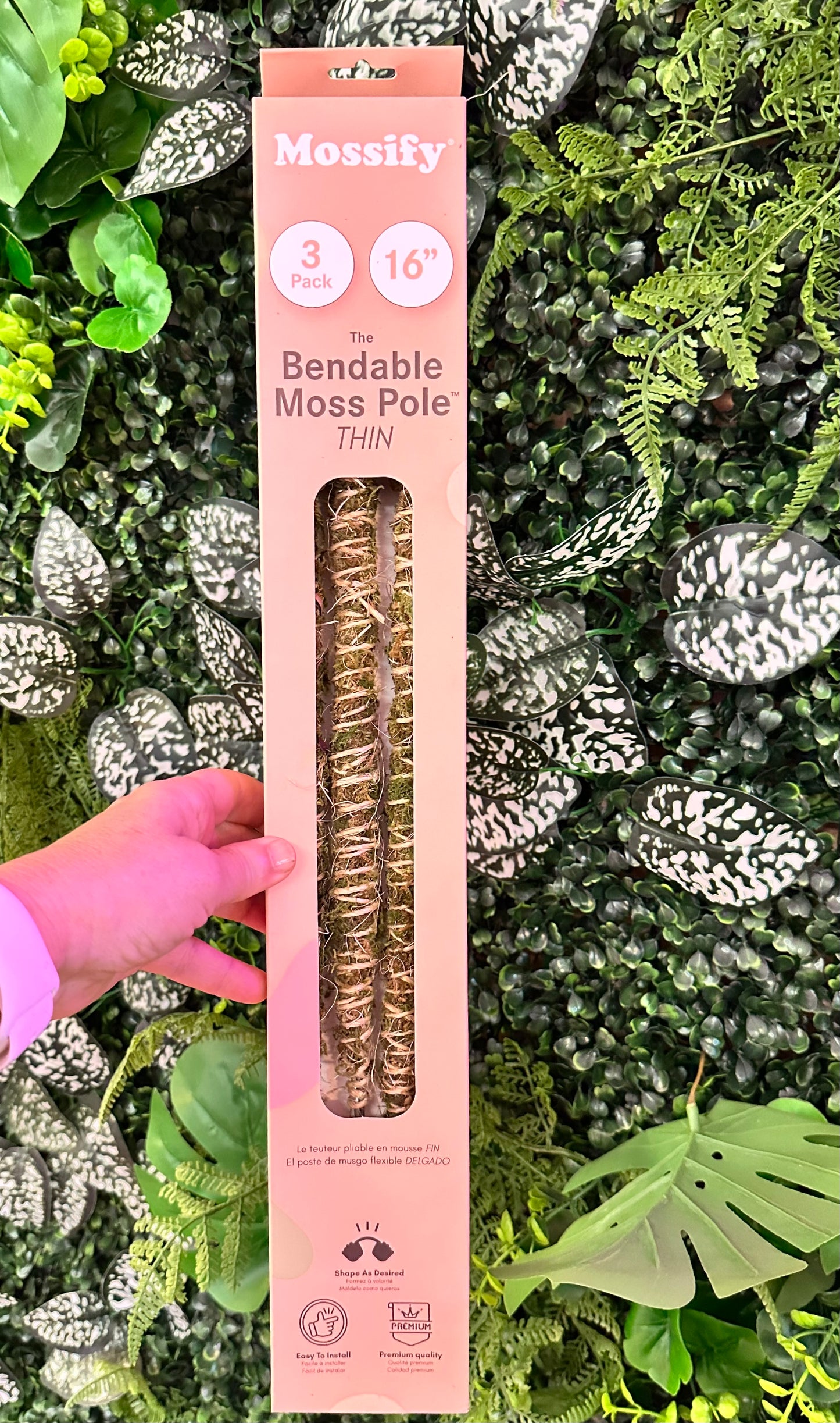 Moss Pole 3 Pack Bendable 16". THIN