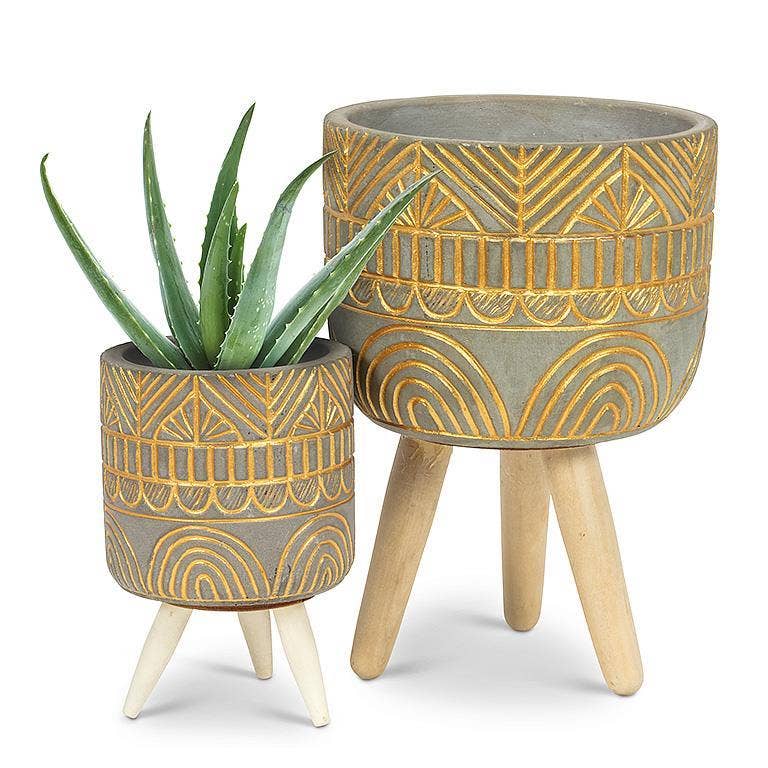 Gold Arch Tripod Planter