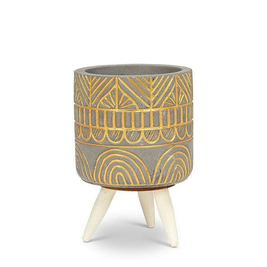 Gold Arch Tripod Planter