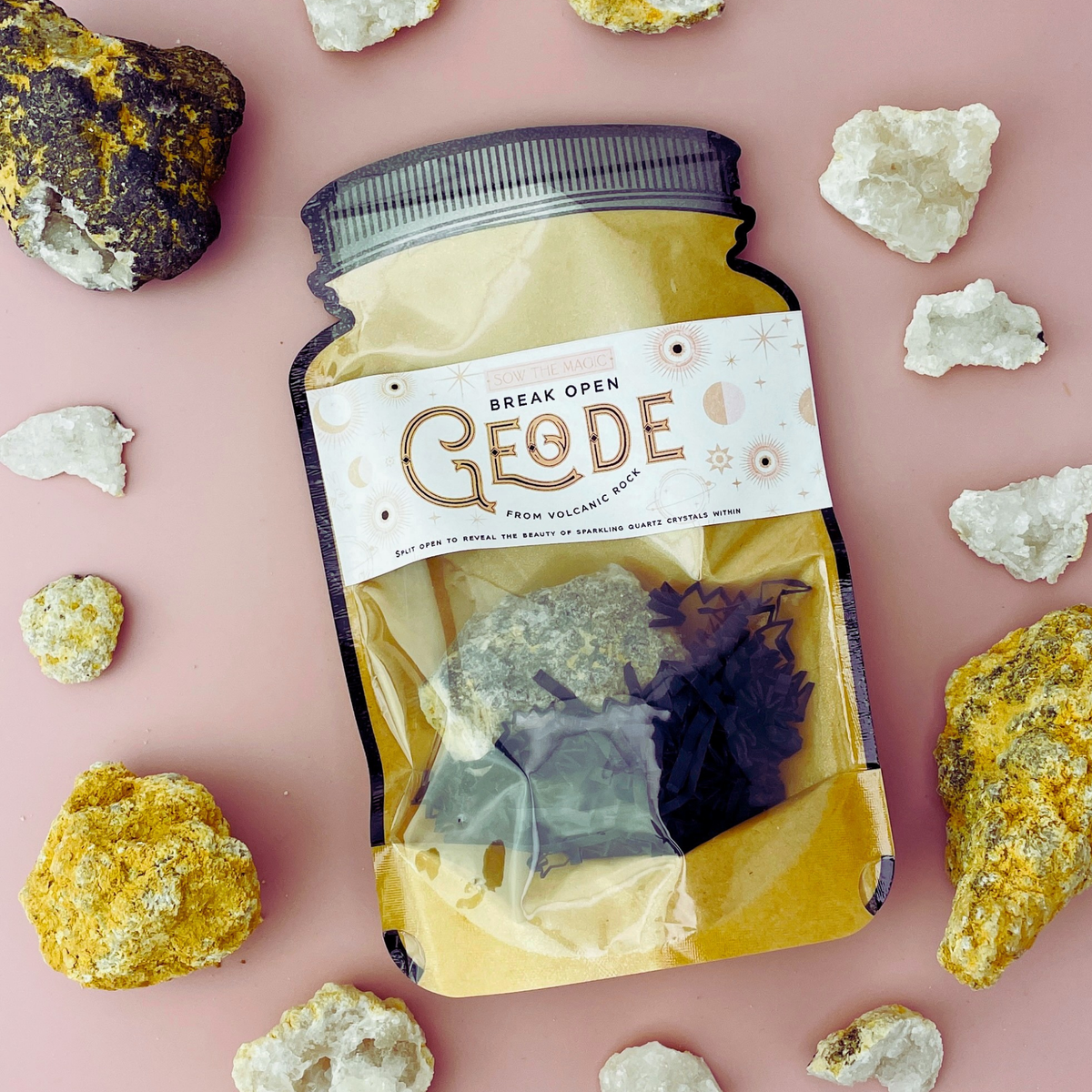 Volcano Rocks Geode Break Open Crystal Geode From Volcanic Rock – Blossom + Branch Houseplants
