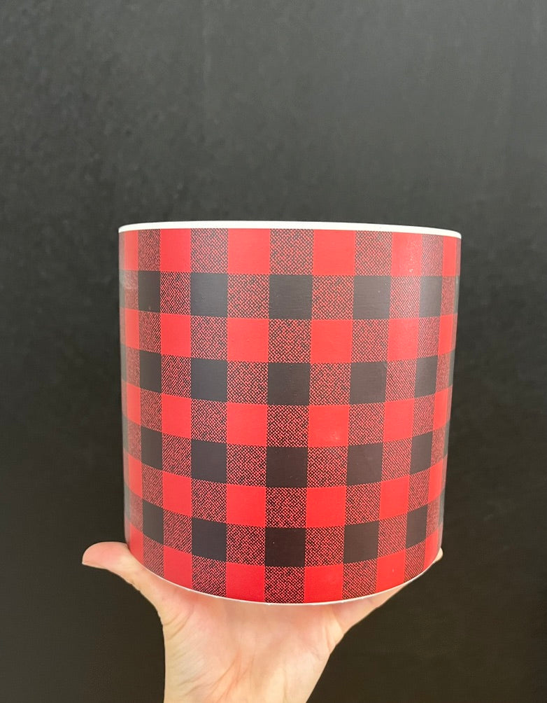 Red Buffalo Check  Sm. 4" Planter