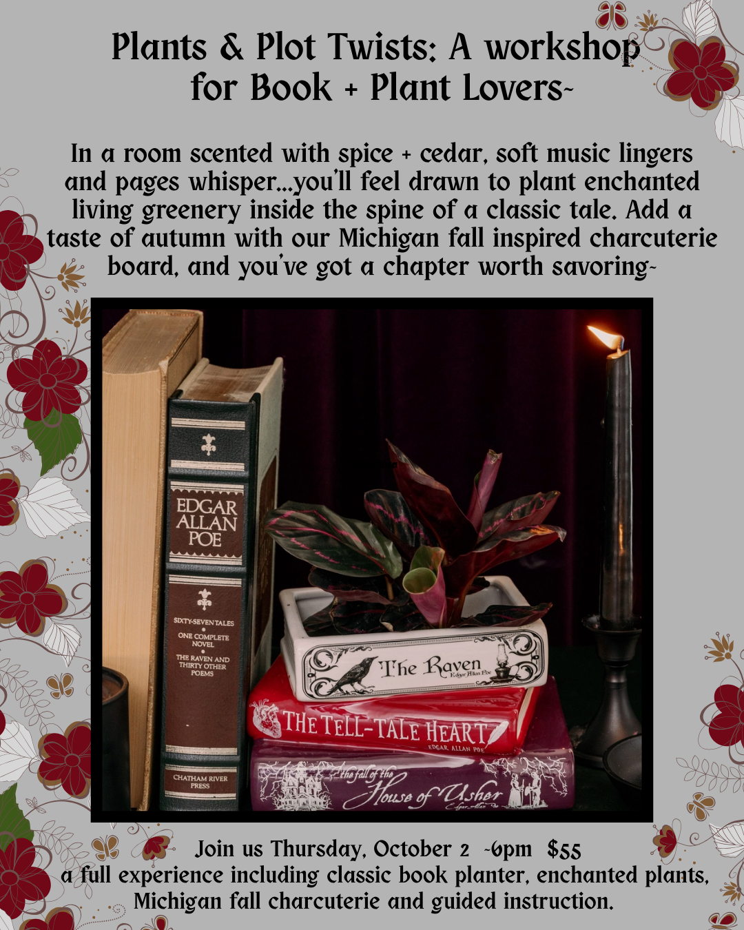 Thursday, Oct. 2 6pm~ Plants + Plot Twists: A workshop for book and plant lovers!
