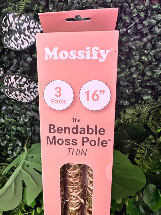 Moss Pole 3 Pack Bendable  16". THIN